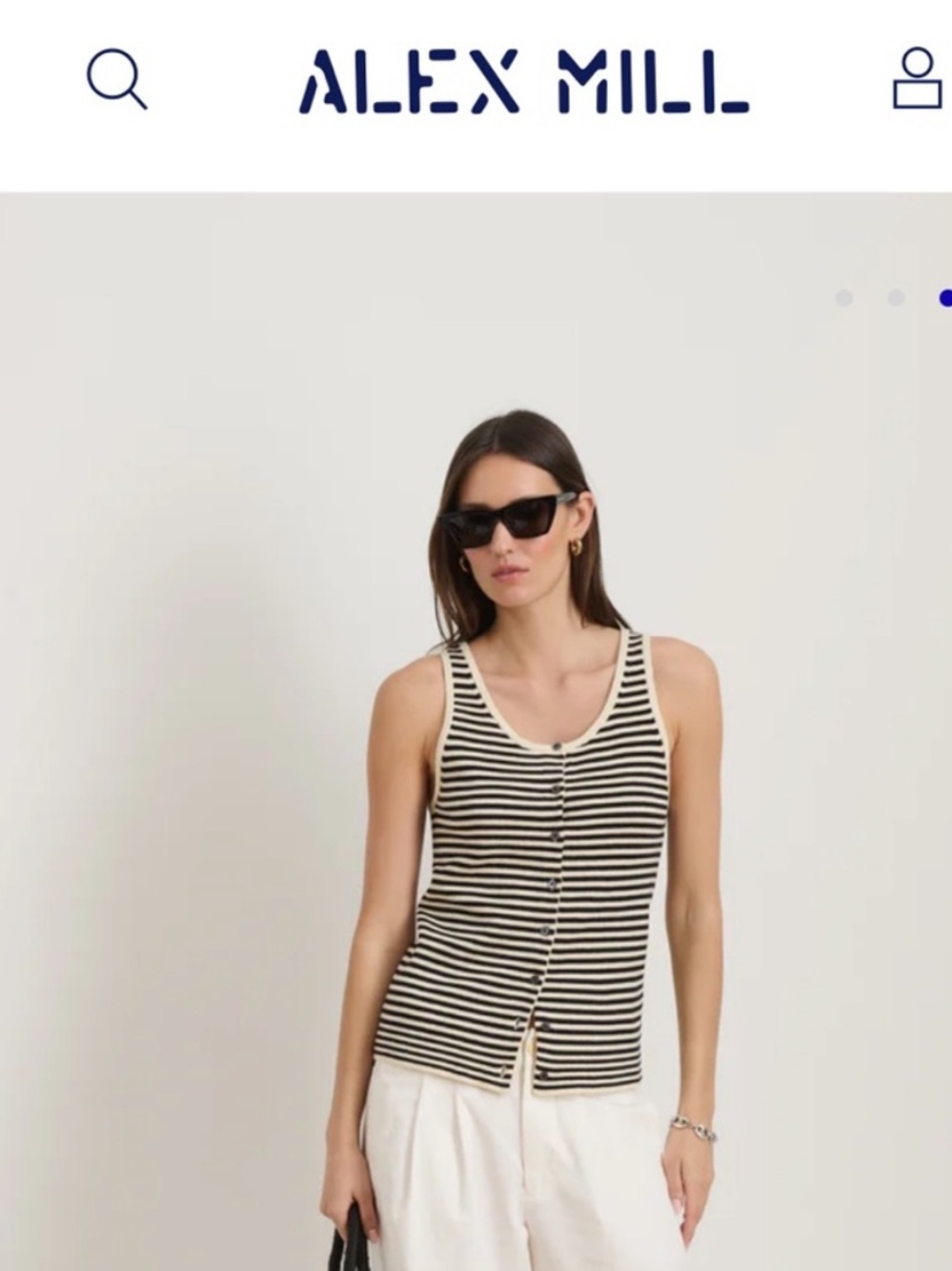 NWT • Alex Mill Louisa Striped Vest in Cotton Cashmere